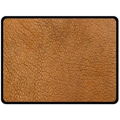 Leather Brown  Fleece Blanket (large)  by artworkshop