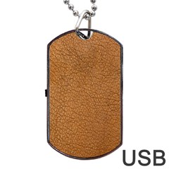 Leather Brown  Dog Tag Usb Flash (two Sides) by artworkshop