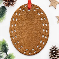 Leather Brown  Oval Filigree Ornament (two Sides) by artworkshop