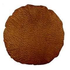 Leather Brown  Large 18  Premium Round Cushions by artworkshop