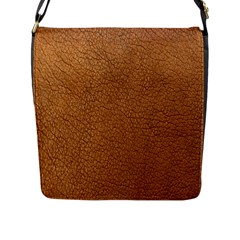 Leather Brown  Flap Closure Messenger Bag (l) by artworkshop