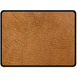 Leather Brown  Double Sided Fleece Blanket (Large)  80 x60  Blanket Front