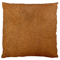 Leather Brown  Large Flano Cushion Case (one Side) by artworkshop