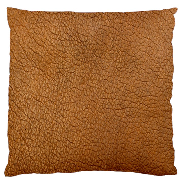 Leather Brown  Large Flano Cushion Case (Two Sides)