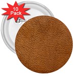 Leather Brown  3  Buttons (10 pack)  Front