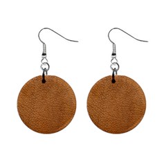 Leather Brown  Mini Button Earrings by artworkshop