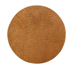 Leather Brown  Mini Round Pill Box (pack Of 3) by artworkshop