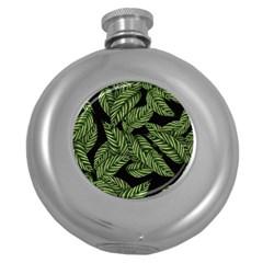  Leaves  Round Hip Flask (5 Oz) by artworkshop