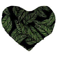  Leaves  Large 19  Premium Heart Shape Cushions by artworkshop