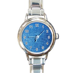 Jeans Blue  Round Italian Charm Watch by artworkshop