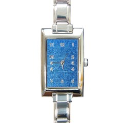 Jeans Blue  Rectangle Italian Charm Watch by artworkshop