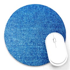 Jeans Blue  Round Mousepads by artworkshop