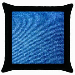 Jeans Blue  Throw Pillow Case (black) by artworkshop