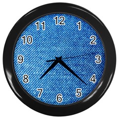 Jeans Blue  Wall Clock (black) by artworkshop