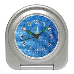 Jeans Blue  Travel Alarm Clock by artworkshop