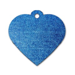 Jeans Blue  Dog Tag Heart (two Sides) by artworkshop