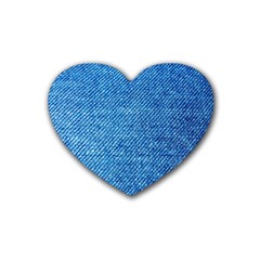 Jeans Blue  Rubber Coaster (heart) by artworkshop