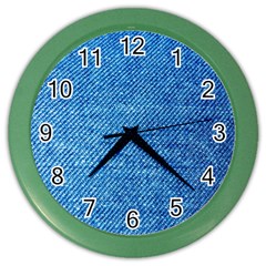 Jeans Blue  Color Wall Clock by artworkshop