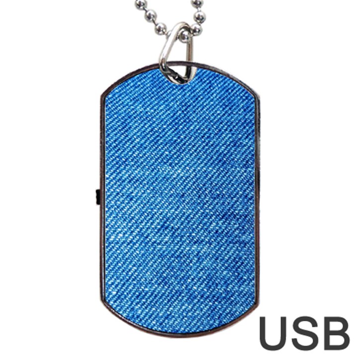 Jeans Blue  Dog Tag USB Flash (One Side)