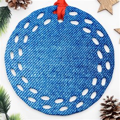 Jeans Blue  Ornament (round Filigree) by artworkshop