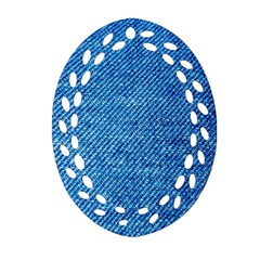 Jeans Blue  Ornament (oval Filigree) by artworkshop