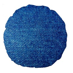 Jeans Blue  Large 18  Premium Round Cushions by artworkshop