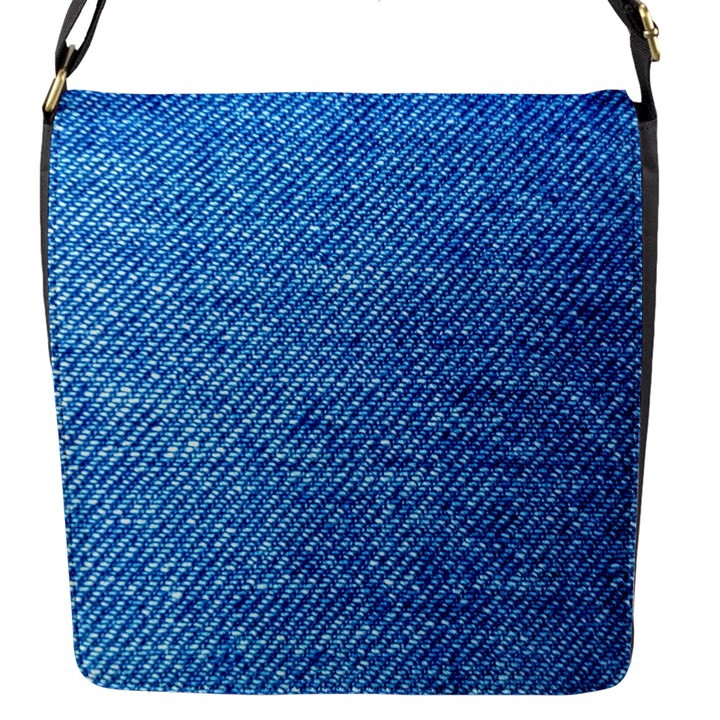 Jeans Blue  Flap Closure Messenger Bag (S)