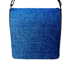 Jeans Blue  Flap Closure Messenger Bag (l) by artworkshop