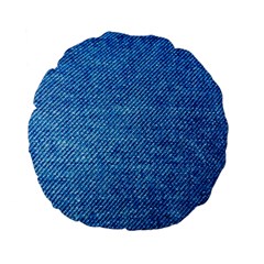 Jeans Blue  Standard 15  Premium Flano Round Cushions by artworkshop