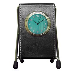 Green Surface  Pen Holder Desk Clock by artworkshop