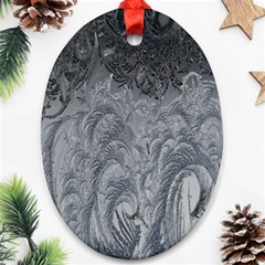 Ice Frost Crystals Ornament (oval) by artworkshop