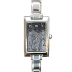 Ice Frost Crystals Rectangle Italian Charm Watch Front