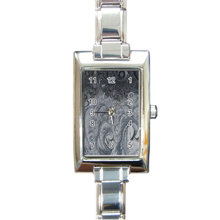 Ice Frost Crystals Rectangle Italian Charm Watch