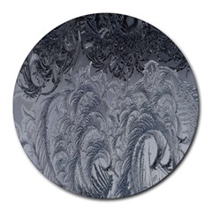 Ice Frost Crystals Round Mousepads by artworkshop