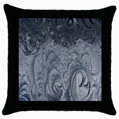 Ice Frost Crystals Throw Pillow Case (black)