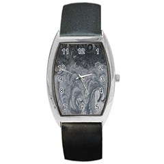 Ice Frost Crystals Barrel Style Metal Watch by artworkshop