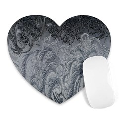 Ice Frost Crystals Heart Mousepads by artworkshop