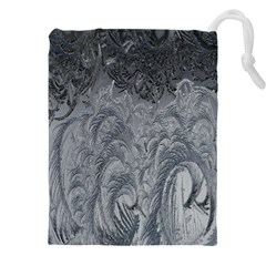 Ice Frost Crystals Drawstring Pouch (5xl) by artworkshop