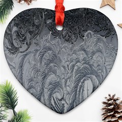 Ice Frost Crystals Heart Ornament (two Sides) by artworkshop