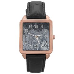 Ice Frost Crystals Rose Gold Leather Watch  by artworkshop