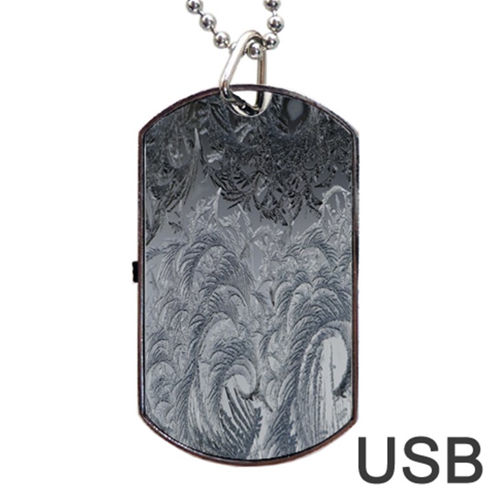 Ice Frost Crystals Dog Tag USB Flash (Two Sides)