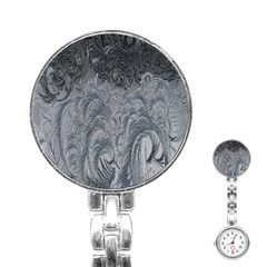 Ice Frost Crystals Stainless Steel Nurses Watch by artworkshop