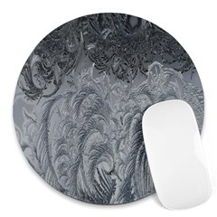 Ice Frost Crystals Round Mousepads by artworkshop