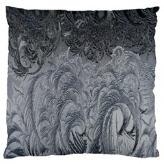 Ice Frost Crystals Large Flano Cushion Case (one Side) by artworkshop