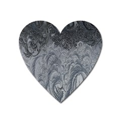 Ice Frost Crystals Heart Magnet by artworkshop