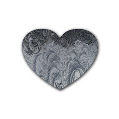 Ice Frost Crystals Rubber Coaster (heart) by artworkshop