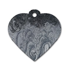 Ice Frost Crystals Dog Tag Heart (one Side) by artworkshop