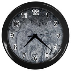 Ice Frost Crystals Wall Clock (black) by artworkshop