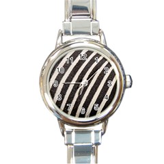  Zebra Pattern  Round Italian Charm Watch by artworkshop