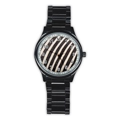  Zebra Pattern  Stainless Steel Round Watch by artworkshop